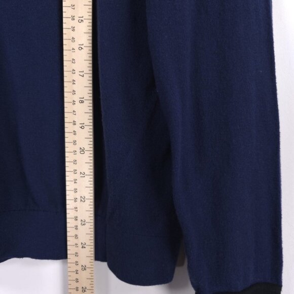 Lululemon SILK Blend Sweater Crew Neck Pullover Knit Ringer Blue Black Size 10 - Picture 7 of 10